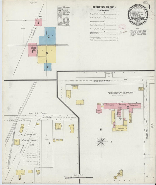 Sanborn Fire Insurance Map from Pennington, Mercer County, New Jersey. (1895) – Historic Sanborn Fire Insurance Map Print