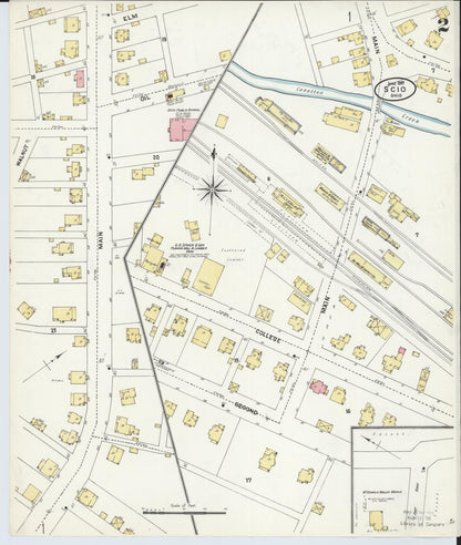 Sanborn Fire Insurance Map from Scio, Harrison County, Ohio (1907), Sheet #0002 - Historic Sanborn Fire Insurance Map Print, vintage old map wall art, antique decor, genealogy gift, Ohio Ohio map