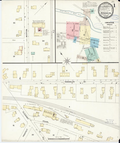 Sanborn Fire Insurance Map from Randolph, Orange County, Vermont (1897), Sheet #0001 - Complete Map Set gallery image, historic Sanborn map, vintage wall art, Vermont Vermont