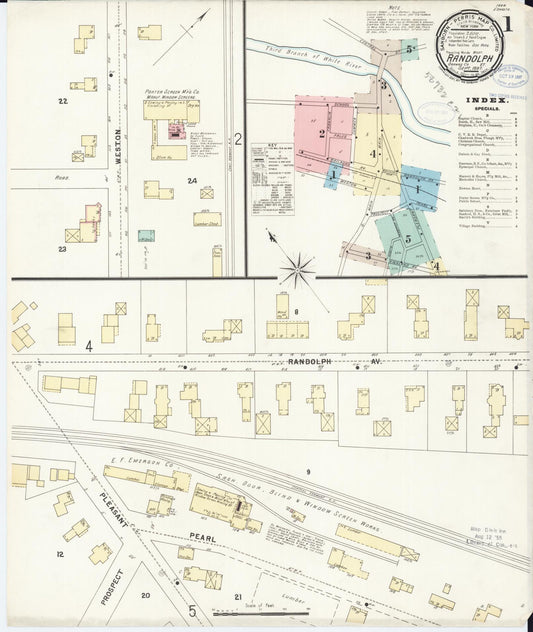 Sanborn Fire Insurance Map from Randolph, Orange County, Vermont (1897), Sheet #0001 - Complete Map Set gallery image, historic Sanborn map, vintage wall art, Vermont Vermont
