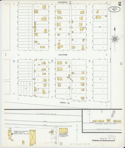 Sanborn Fire Insurance Map from Holly, Prowers County, Colorado (1905), Sheet #0002 - Historic Sanborn Fire Insurance Map Print, vintage old map wall art, antique decor, genealogy gift, Colorado Colorado map