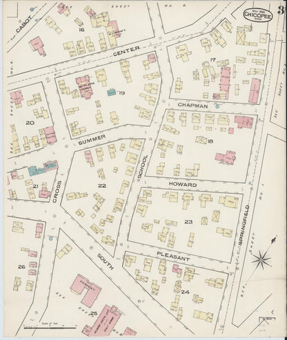 Sanborn Fire Insurance Map from Chicopee, Hampden County, Massachusetts (1885), Sheet #0003 - Complete Map Set gallery image, historic Sanborn map, vintage wall art, Massachusetts Massachusetts