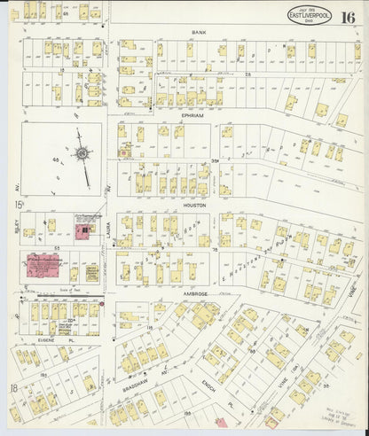 Sanborn Fire Insurance Map from East Liverpool, Columbiana County, Ohio (1913), Sheet #0016 - Complete Map Set gallery image, historic Sanborn map, vintage wall art, Ohio Ohio