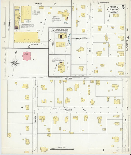 Sanborn Fire Insurance Map from Lockhart, Caldwell County, Texas (1903), Sheet #0005 - Historic Sanborn Fire Insurance Map Print, vintage old map wall art, antique decor, genealogy gift, Texas Texas map