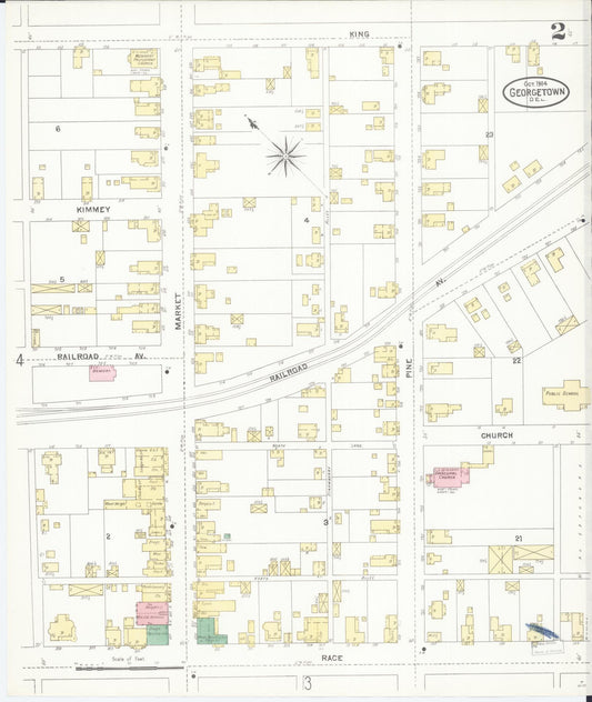 Sanborn Fire Insurance Map from Georgetown, Sussex County, Delaware (1904), Sheet #0002 - Historic Sanborn Fire Insurance Map Print, vintage old map wall art, antique decor, genealogy gift, Delaware Delaware map