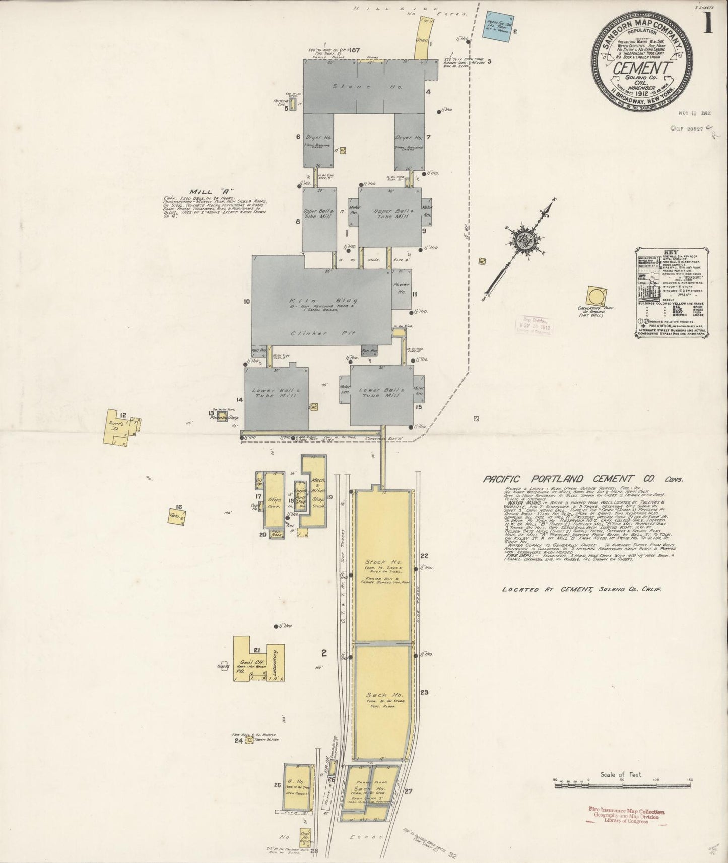 Sanborn Fire Insurance Map from Cement, Solano County, California. (1912) – Historic Sanborn Fire Insurance Map Print