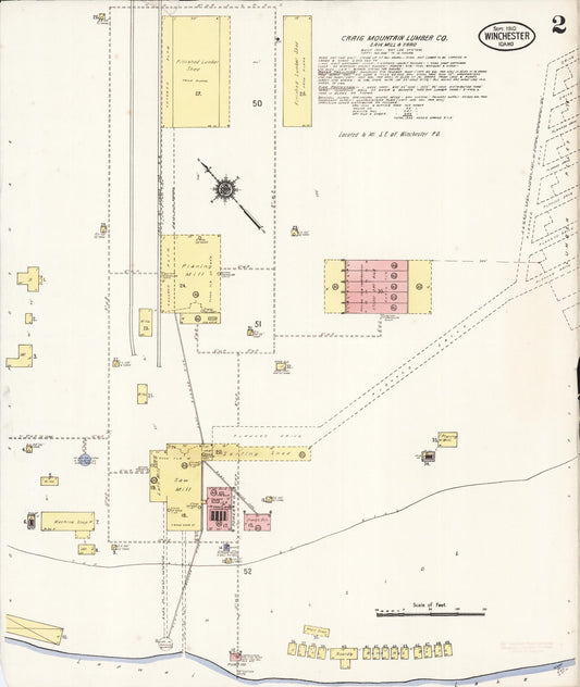 Sanborn Fire Insurance Map from Winchester, Lewis County, Idaho (1910), Sheet #0002 - Historic Sanborn Fire Insurance Map Print, vintage old map wall art, antique decor, genealogy gift, Idaho Idaho map