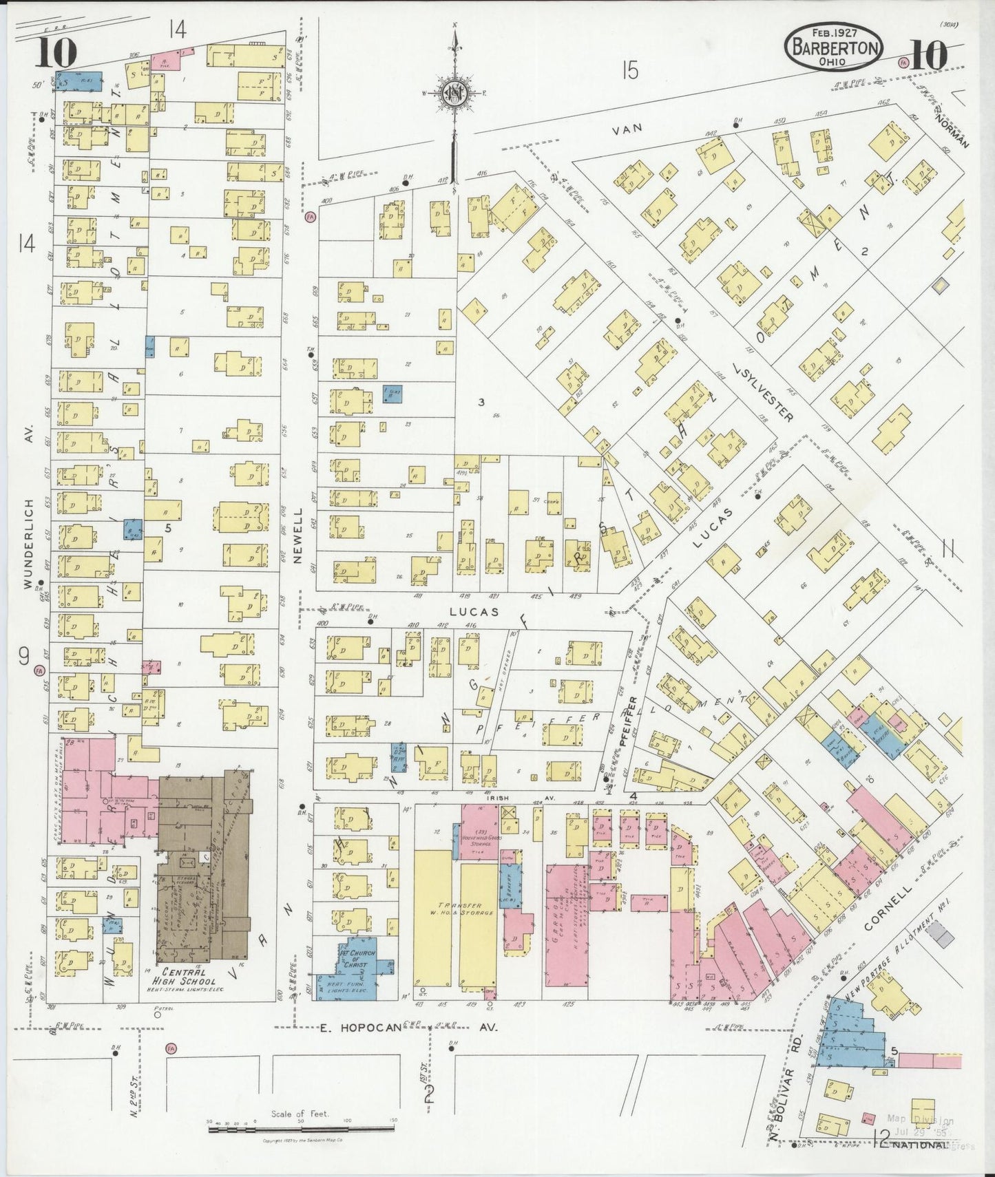 Sanborn Fire Insurance Map from Barberton, Summit County, Ohio (1927), Sheet #0010 - Historic Sanborn Fire Insurance Map Print, vintage old map wall art, antique decor, genealogy gift, Ohio Ohio map