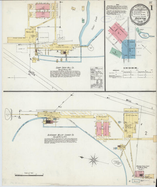 Sanborn Fire Insurance Map from Brewton, Escambia County, Alabama (1898), Sheet #0001 - Complete Map Set gallery image, historic Sanborn map, vintage wall art, Alabama Alabama