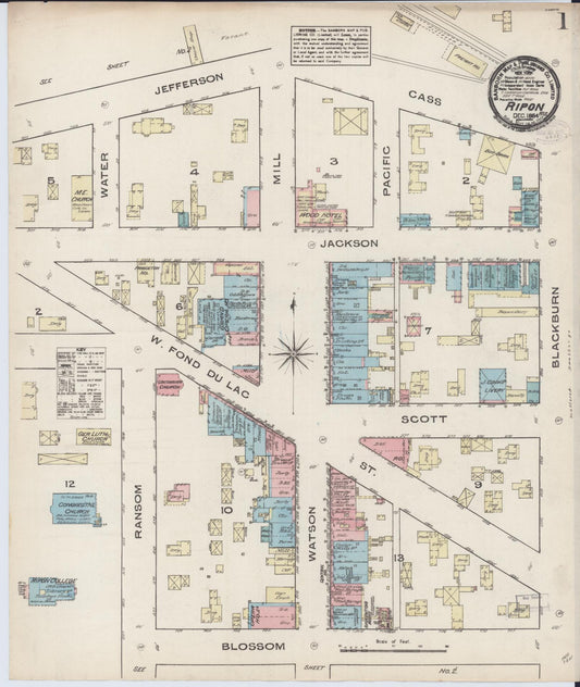 Ripon, Fond du Lac County, Wisconsin (1884) – Sanborn Fire Insurance Map – Map View
