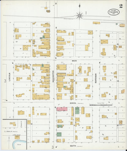 Sanborn Fire Insurance Map from Thorpe, Clark County, Wisconsin (1900), Sheet #0002 - Complete Map Set gallery image, historic Sanborn map, vintage wall art, Wisconsin Wisconsin