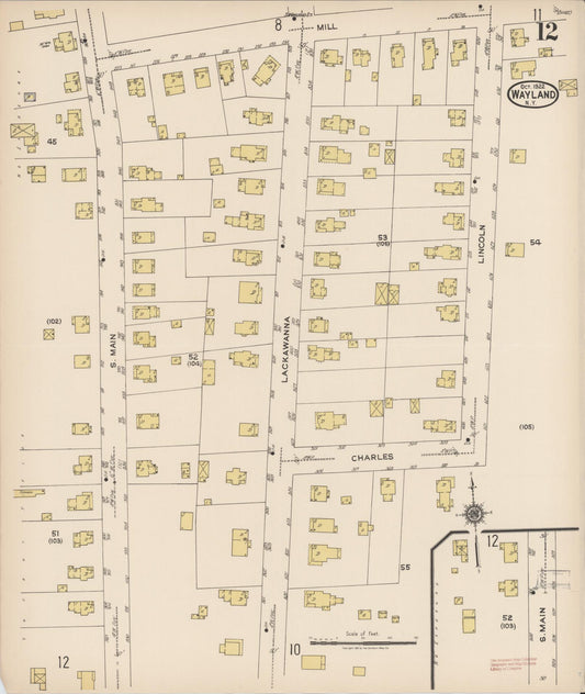 Sanborn Fire Insurance Map from Wayland, Steuben County, New York (1922), Sheet #0012 - Historic Sanborn Fire Insurance Map Print, vintage old map wall art, antique decor, genealogy gift, New York New York map