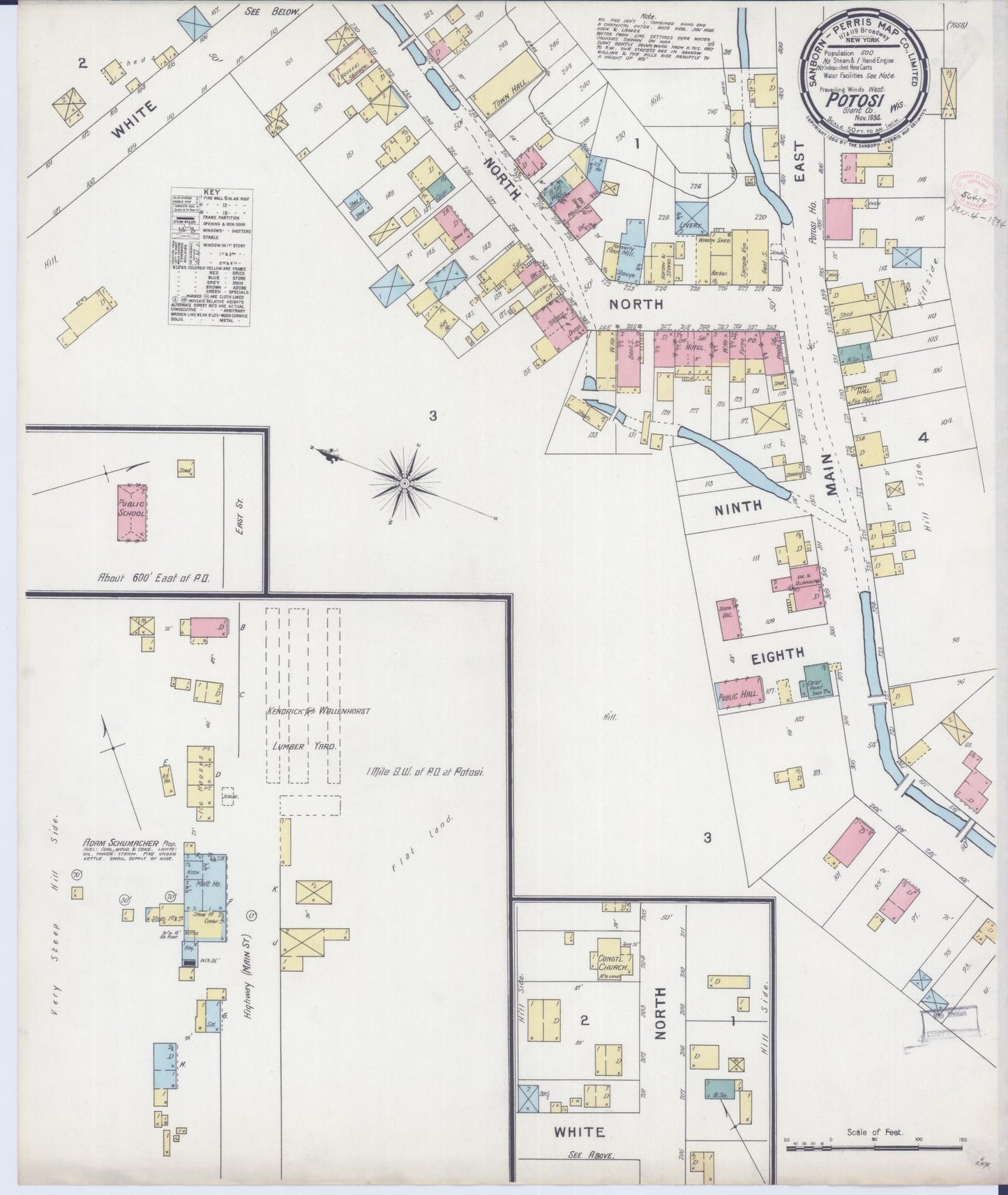 Sanborn Fire Insurance Map from Potosi, Grant County, Wisconsin (1894), Sheet #0001 - Historic Sanborn Fire Insurance Map Print, vintage old map wall art, antique decor, genealogy gift, Wisconsin Wisconsin map