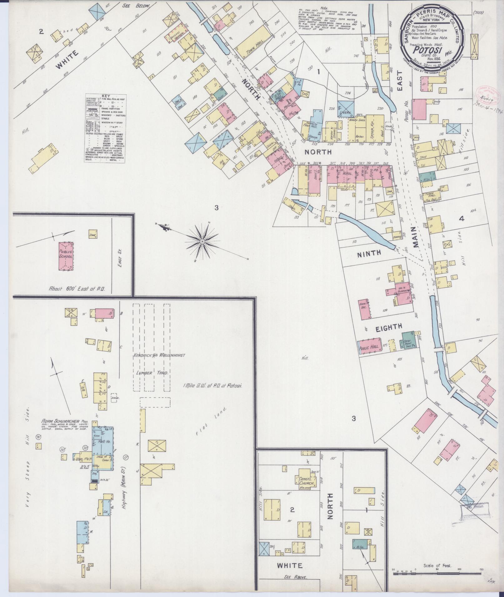 Sanborn Fire Insurance Map from Potosi, Grant County, Wisconsin (1894), Sheet #0001 - Historic Sanborn Fire Insurance Map Print, vintage old map wall art, antique decor, genealogy gift, Wisconsin Wisconsin map