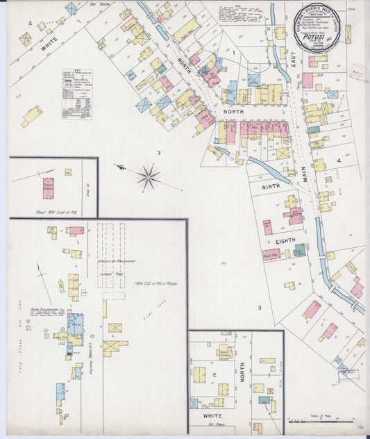 Sanborn Fire Insurance Map from Potosi, Grant County, Wisconsin (1894), Sheet #0001 - Historic Sanborn Fire Insurance Map Print, vintage old map wall art, antique decor, genealogy gift, Wisconsin Wisconsin map