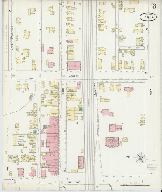 Sanborn Fire Insurance Map from Fonda, Montgomery County, New York (1896), Sheet #0003 - Historic Sanborn Fire Insurance Map Print, vintage old map wall art, antique decor, genealogy gift, New York New York map