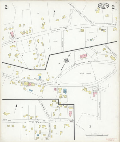 Sanborn Fire Insurance Map from Weston, Middlesex County, Massachusetts (1929), Sheet #0002 - Complete Map Set gallery image, historic Sanborn map, vintage wall art, Massachusetts Massachusetts