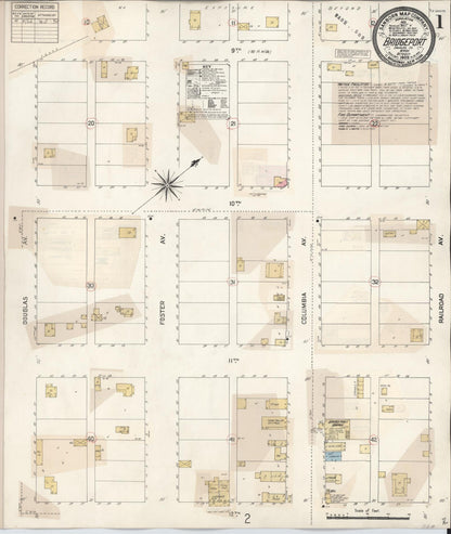 Sanborn Fire Insurance Map from Bridgeport, Douglas County, Washington (1932), Sheet #0001 - Complete Map Set gallery image, historic Sanborn map, vintage wall art, Washington Washington