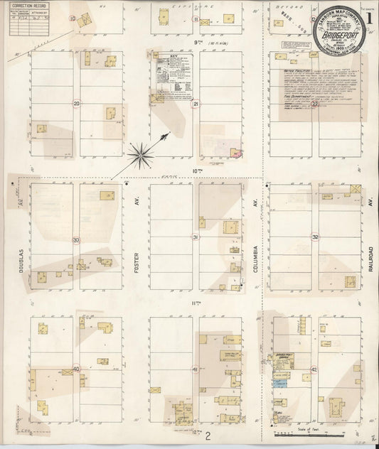 Sanborn Fire Insurance Map from Bridgeport, Douglas County, Washington (1932), Sheet #0001 - Complete Map Set gallery image, historic Sanborn map, vintage wall art, Washington Washington