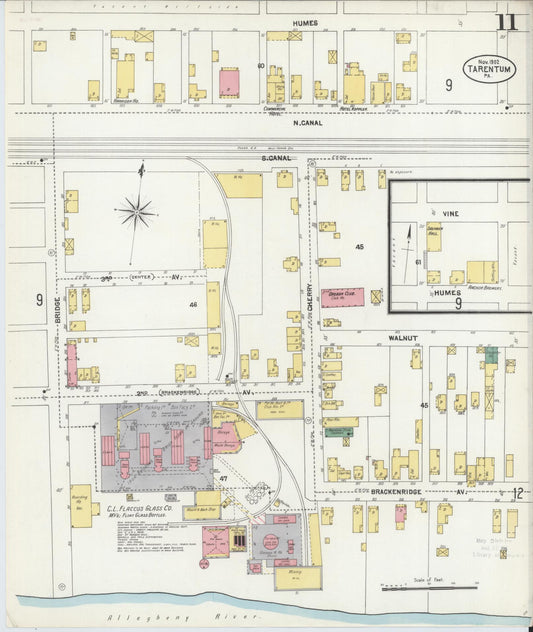 Sanborn Fire Insurance Map from Tarentum, Allegheny County, Pennsylvania (1902), Sheet #0011 - Historic Sanborn Fire Insurance Map Print, vintage old map wall art, antique decor, genealogy gift, Pennsylvania Pennsylvania map