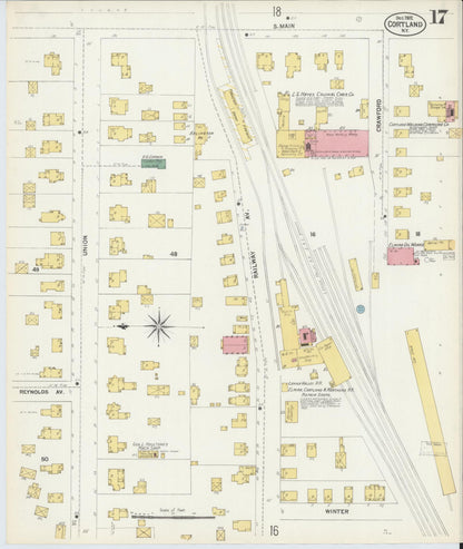 Sanborn Fire Insurance Map from Cortland, Cortland County, New York (1902), Sheet #0017 - Complete Map Set gallery image, historic Sanborn map, vintage wall art, New York New York
