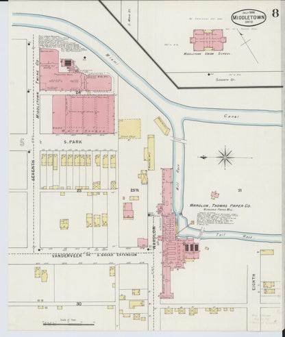 Sanborn Fire Insurance Map from Middletown, Butler County, Ohio (1895), Sheet #0008 - Complete Map Set gallery image, historic Sanborn map, vintage wall art, Ohio Ohio