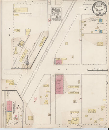 Sanborn Fire Insurance Map from Delta, Millard County, Utah (1923), Sheet #0001 - Complete Map Set gallery image, historic Sanborn map, vintage wall art, Utah Utah