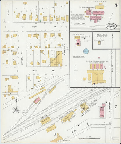 Sanborn Fire Insurance Map from Kewanee, Henry County, Illinois (1899), Sheet #0003 - Complete Map Set gallery image, historic Sanborn map, vintage wall art, Illinois Illinois