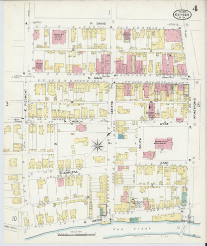 Sanborn Fire Insurance Map from Keyser, Mineral County, West Virginia (1908), Sheet #0004 - Complete Map Set gallery image, historic Sanborn map, vintage wall art, West Virginia West Virginia