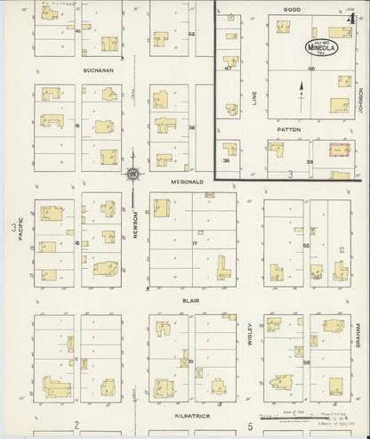 Sanborn Fire Insurance Map from Mineola, Wood County, Texas (1921), Sheet #0004 - Complete Map Set gallery image, historic Sanborn map, vintage wall art, Texas Texas