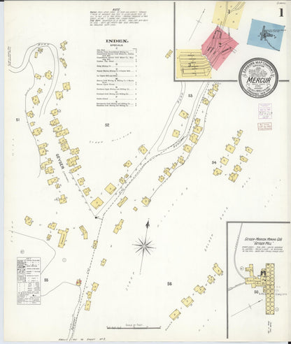 Sanborn Fire Insurance Map from Mercur, Toele County, Utah (1903), Sheet #0001 - Complete Map Set gallery image, historic Sanborn map, vintage wall art, Utah Utah