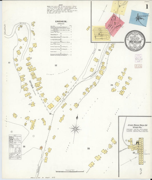 Sanborn Fire Insurance Map from Mercur, Toele County, Utah (1903), Sheet #0001 - Complete Map Set gallery image, historic Sanborn map, vintage wall art, Utah Utah