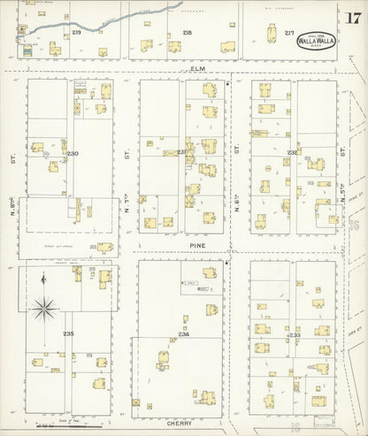 Sanborn Fire Insurance Map from Walla Walla, Walla Walla County, Washington (1894), Sheet #0017 - Complete Map Set gallery image, historic Sanborn map, vintage wall art, Washington Washington