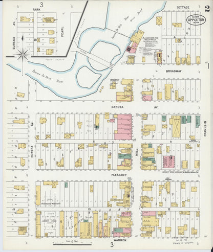 Sanborn Fire Insurance Map from Appleton, Swift County, Minnesota (1899), Sheet #0002 - Complete Map Set gallery image, historic Sanborn map, vintage wall art, Minnesota Minnesota