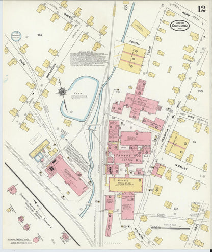 Sanborn Fire Insurance Map from Concord, Cabarrus County, North Carolina (1911), Sheet #0012 - Complete Map Set gallery image, historic Sanborn map, vintage wall art, North Carolina North Carolina