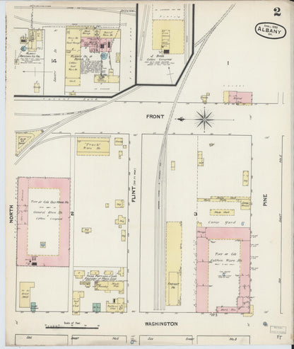 Sanborn Fire Insurance Map from Albany, Dougherty County, Georgia (1890), Sheet #0002 - Complete Map Set gallery image, historic Sanborn map, vintage wall art, Georgia Georgia