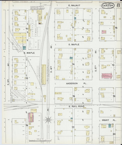 Sanborn Fire Insurance Map from Canton, Fulton County, Illinois (1891), Sheet #0008 - Complete Map Set gallery image, historic Sanborn map, vintage wall art, Illinois Illinois