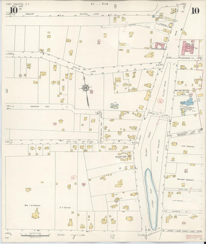 Sanborn Fire Insurance Map from Easthampton, Suffolk County, New York (1943), Sheet #0010 - Complete Map Set gallery image, historic Sanborn map, vintage wall art, New York New York