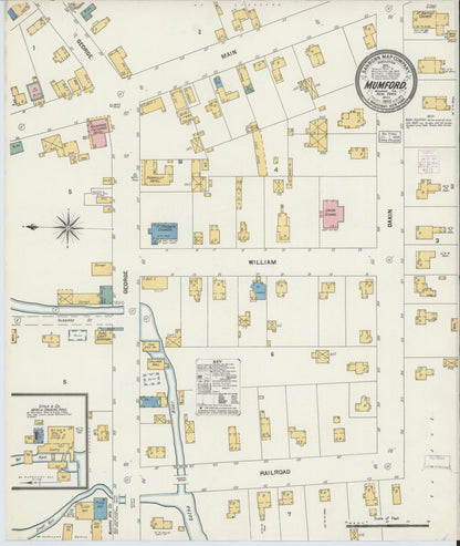 Sanborn Fire Insurance Map from Mumford, Monroe County, New York (1903), Sheet #0001 - Historic Sanborn Fire Insurance Map Print, vintage old map wall art, antique decor, genealogy gift, New York New York map