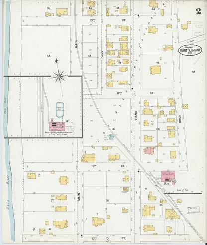 Sanborn Fire Insurance Map from Point Pleasant, Mason County, West Virginia (1900), Sheet #0002 - Complete Map Set gallery image, historic Sanborn map, vintage wall art, West Virginia West Virginia