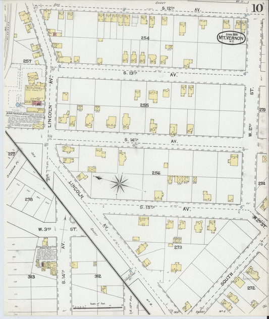Sanborn Fire Insurance Map from Mount Vernon, Westchester County, New York (1892), Sheet #0010 - Historic Sanborn Fire Insurance Map Print, vintage old map wall art, antique decor, genealogy gift, New York New York map