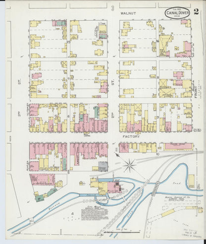 Sanborn Fire Insurance Map from Canal Dover, Tuscarawas County, Ohio (1893), Sheet #0002 - Historic Sanborn Fire Insurance Map Print, vintage old map wall art, antique decor, genealogy gift, Ohio Ohio map