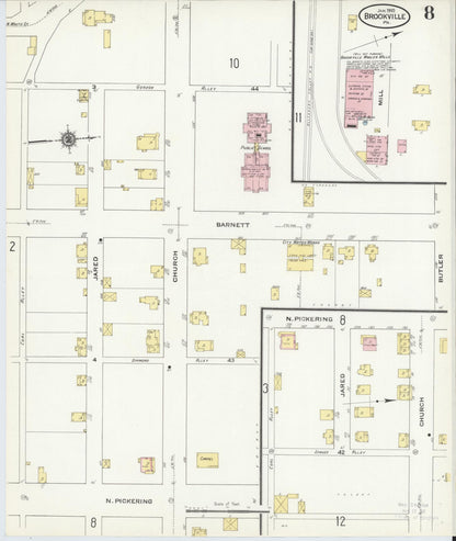 Sanborn Fire Insurance Map from Brookville, Jefferson County, Pennsylvania (1910), Sheet #0008 - Historic Sanborn Fire Insurance Map Print, vintage old map wall art, antique decor, genealogy gift, Pennsylvania Pennsylvania map