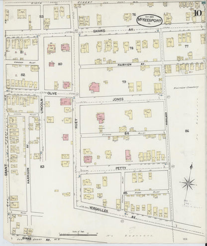 Sanborn Fire Insurance Map from McKeesport, Allegheny County, Pennsylvania (1889), Sheet #0010 - Complete Map Set gallery image, historic Sanborn map, vintage wall art, Pennsylvania Pennsylvania