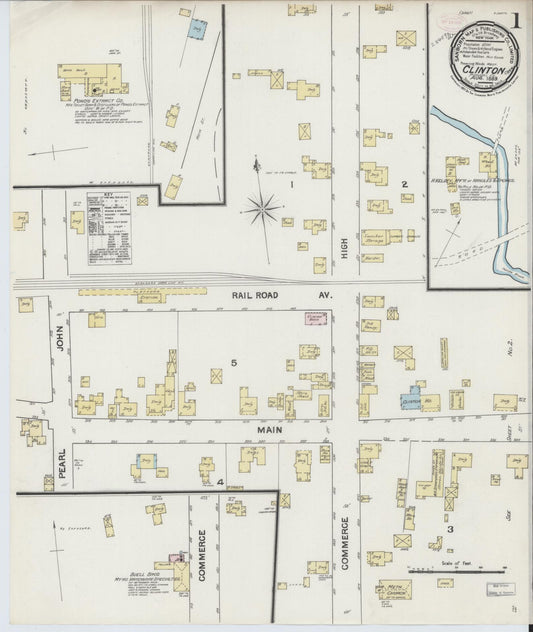 Sanborn Fire Insurance Map from Clinton, Middlesex County, Connecticut (1889), Sheet #0001 - Historic Sanborn Fire Insurance Map Print, vintage old map wall art, antique decor, genealogy gift, Connecticut Connecticut map
