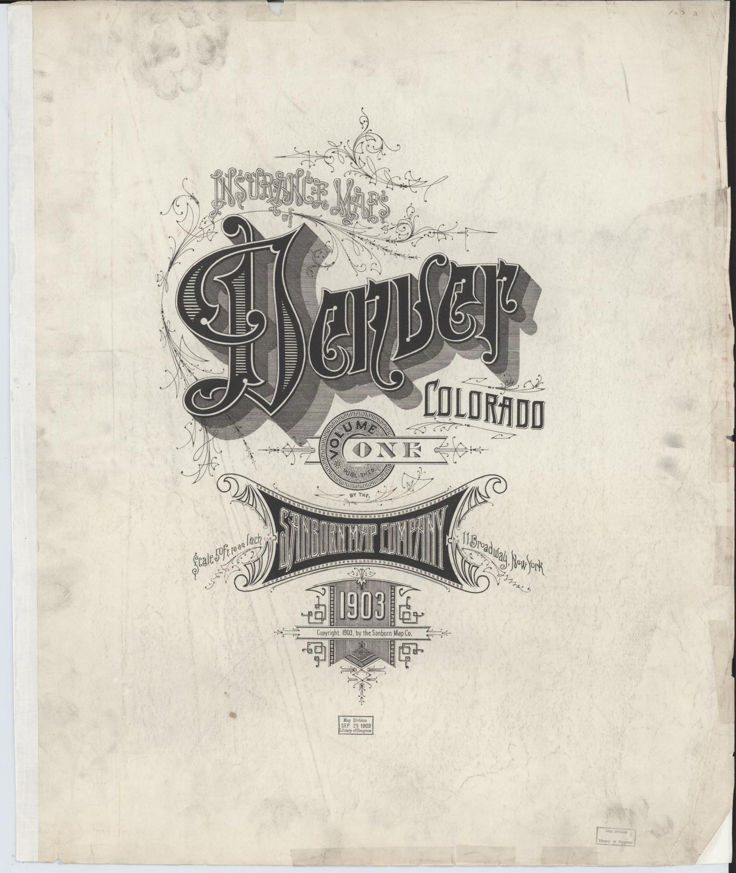 Sanborn Fire Insurance Map from Denver, Denver County, Colorado (1904), Sheet #0001 - Complete Map Set gallery image, historic Sanborn map, vintage wall art, Colorado Colorado