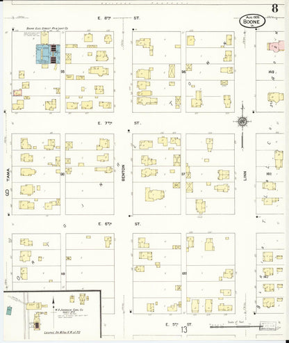 Sanborn Fire Insurance Map from Boone, Boone County, Iowa (1909), Sheet #0008 - Historic Sanborn Fire Insurance Map Print