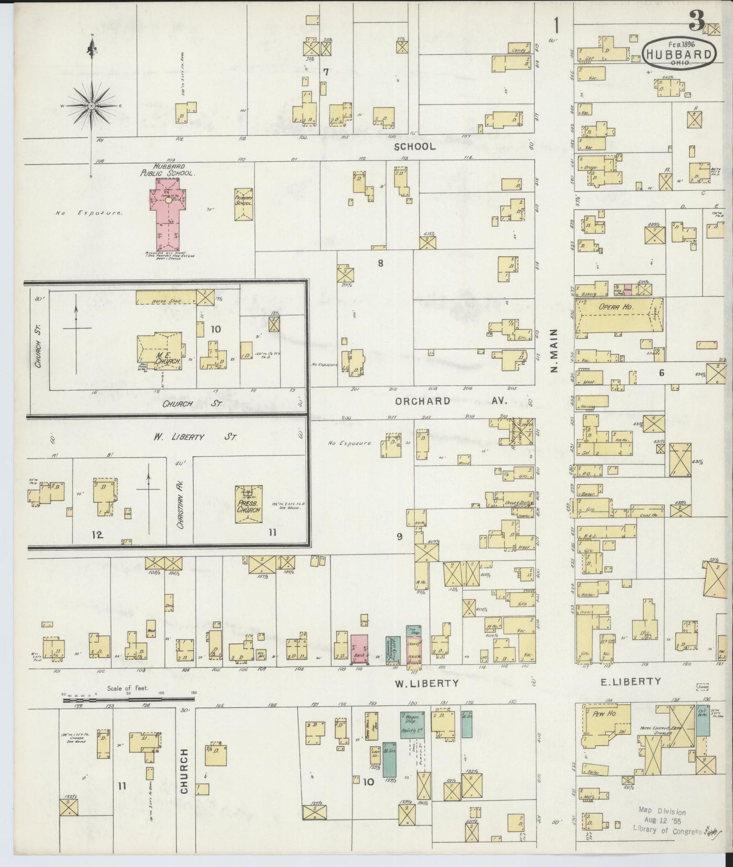 Sanborn Fire Insurance Map from Hubbard, Trumbull County, Ohio (1896), Sheet #0003 - Complete Map Set gallery image, historic Sanborn map, vintage wall art, Ohio Ohio