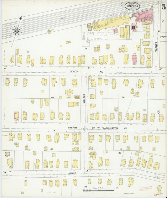 Sanborn Fire Insurance Map from Oneida, Madison County, New York (1904), Sheet #0004 - Historic Sanborn Fire Insurance Map Print, vintage old map wall art, antique decor, genealogy gift, New York New York map