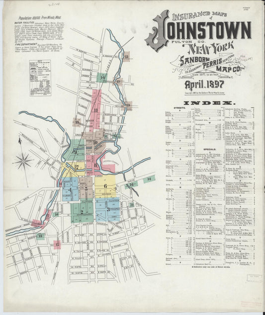 Sanborn Fire Insurance Map from Johnstown, Fulton County, New York. (1897) – Historic Sanborn Fire Insurance Map Print